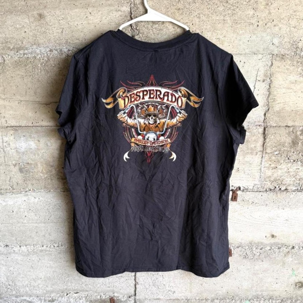 Harley-Davidson Desperado Memphis Graphic T Shirt Black Mens 2XL Y2K McAllen TX